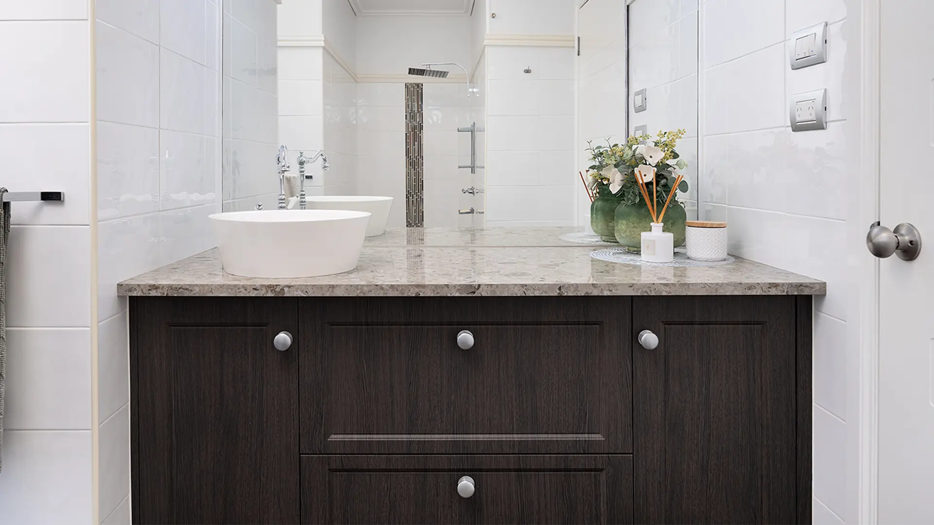 Luxe bathroom stone benchtop & vanity replacement